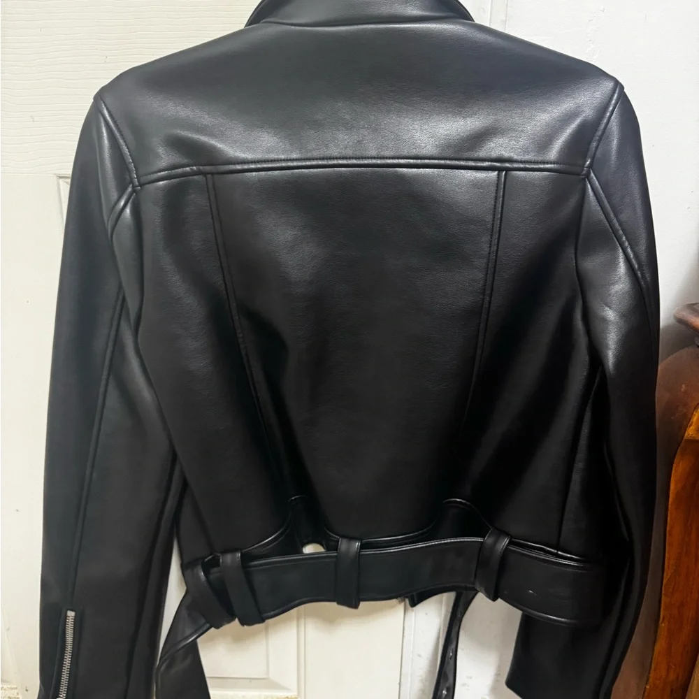 Urban Outfitters Black Leather Biker Jacket - Picture 6 of 6